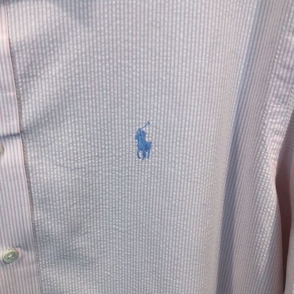 Vintage Ralph Lauren Polo Preppy Seersucker Button Down Shirt Size XL - Picture 3 of 6